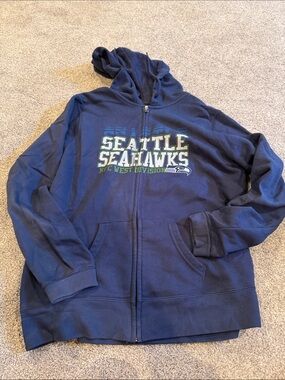 Seattle Seahawks Navy Zip-Up Hoodie Jacket - Women